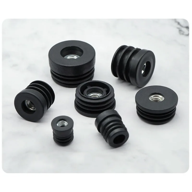 16mm~50mm Round Nut Hole Plug Pipe Plug Black Plastic Furniture Leveling Feet Blanking End Cap Furniture M6 M8 M10