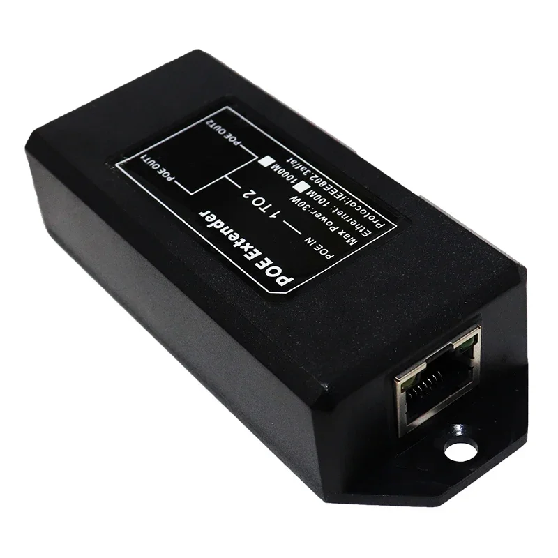 Nowy 2-portowy przedłużacz Gigabit POE 100/1000 Mb/s - IEEE 802.3af/at PoE Repeater dla kamery IP/NVR/AP, przedłużacz zasięgu 100 m
