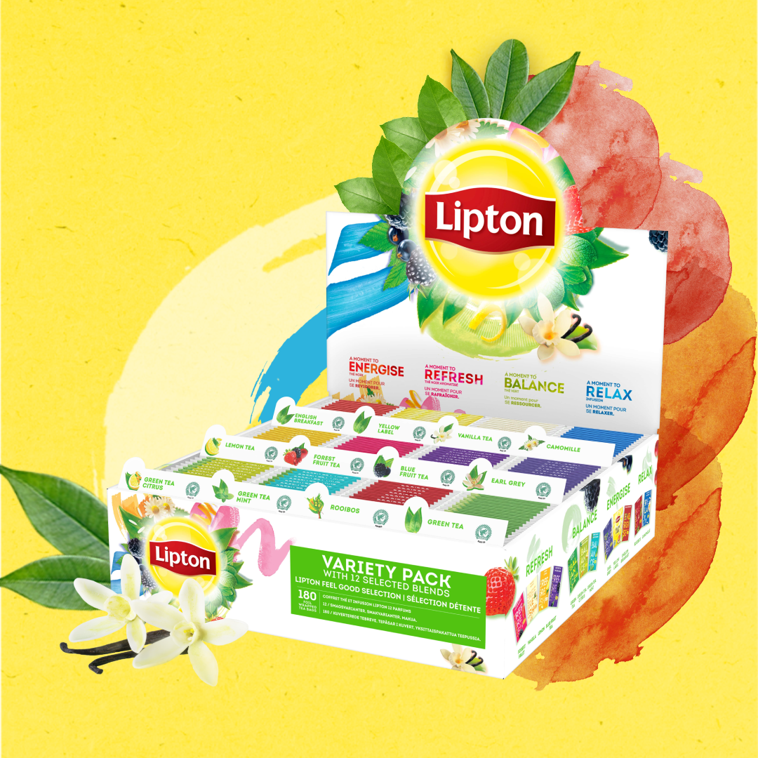Lipton Variety Pack 12 smaków herbata czarna zielona ziołowa 180 kopert 258g