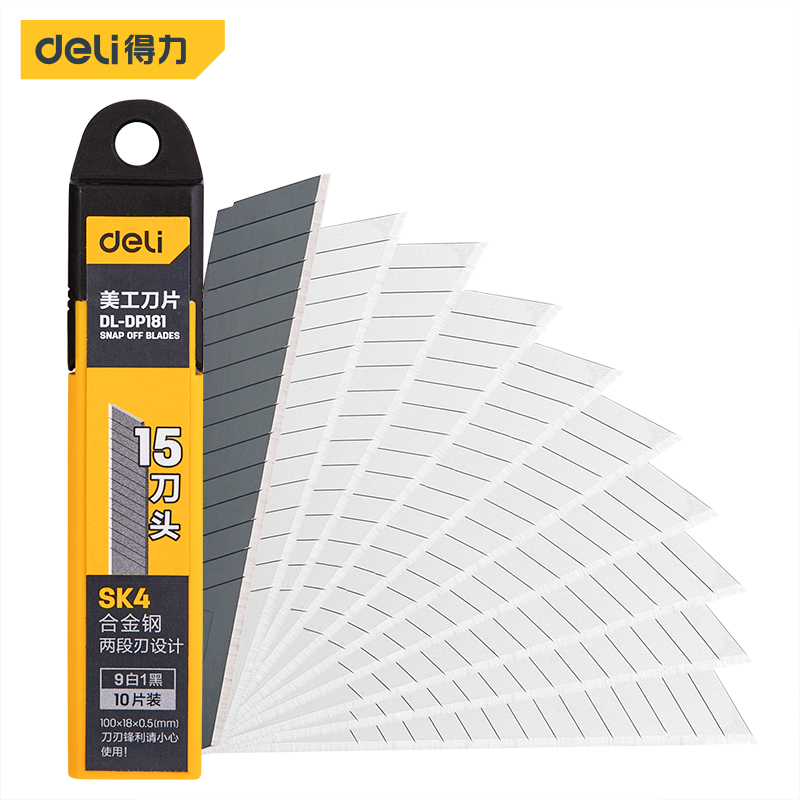 Lame di ricambio per coltelli multiuso da 10 pezzi da 18mm, lame a scatto fitscoltelli da taglio retrattili da 18mm, Hobby, coltello artigianale, taglierino