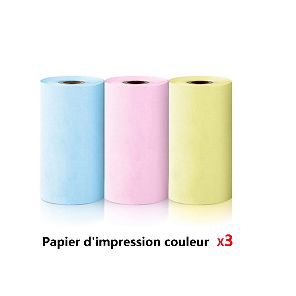 Mini imprimante papier thermique étiquette autocollant adhésif coloré papier auto-adhésif pour sans fil Bluetooth Photo imprimante sans encre 57mm