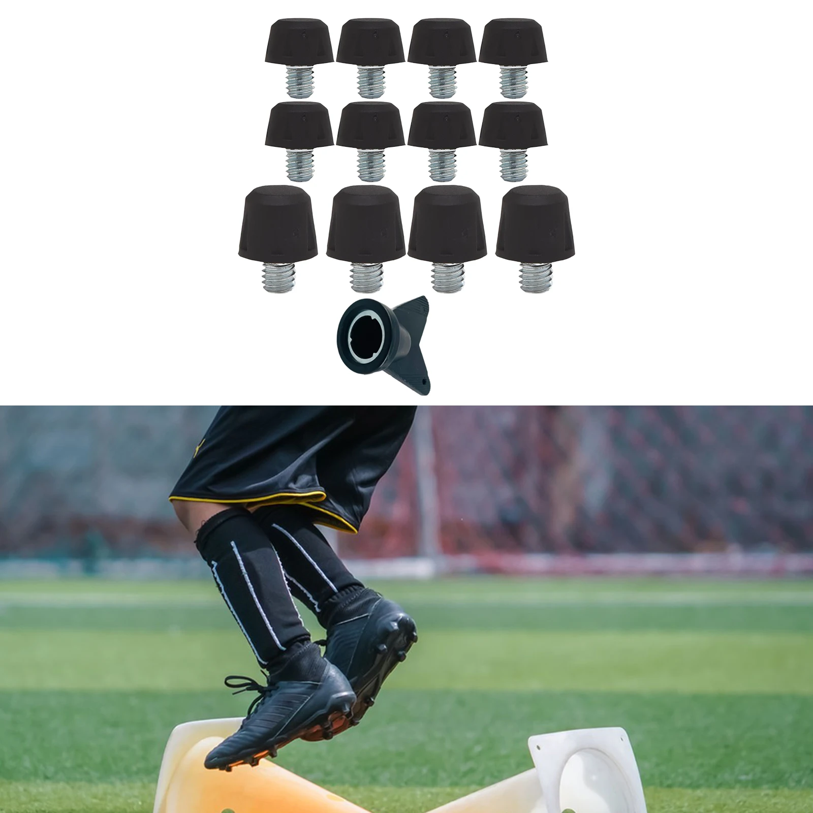 12 ชิ้นรองเท้าฟุตบอล Spikes รองเท้ารักบี้ Studs แบบพกพาสกรูพร้อมประแจสําหรับ Adidas รองเท้าฟุตบอลเปลี่ยนรองเท้ากีฬา