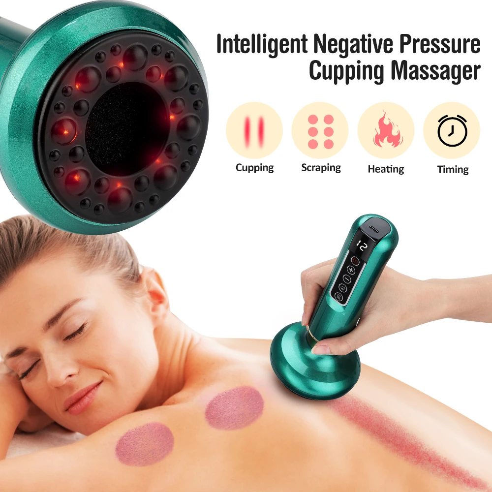 Coppettazione elettrica Massaggiatore Ventosa sottovuoto GuaSha Anticellulite Bellezza Salute Raschiando Calore a infrarossi Massaggio dimagrante