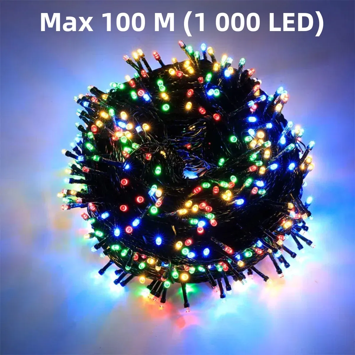 Guirlande lumineuse LED multicolore pour décoration de noël et d'halloween, 100M, disponible avec 8 Modes, étanche, pour jardin extérieur, maison, cour, pelouse