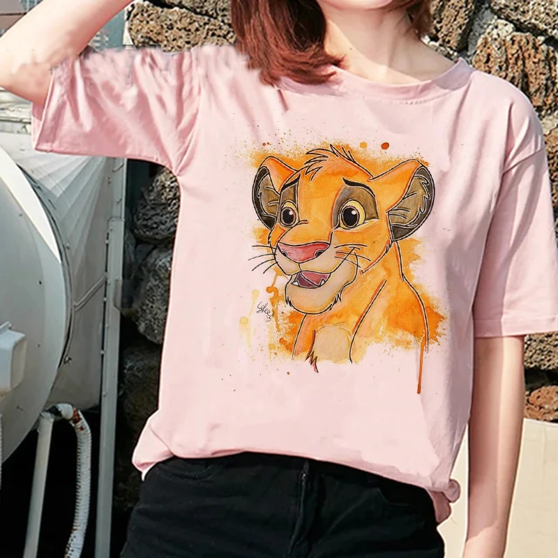 Baru di Lion King kaus lucu Disney kaus Harajuku Hakuna Matata kaus Atasan Wanita kaus Wanita