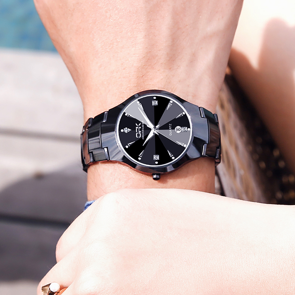 OPK-reloj de cuarzo para pareja, cronógrafo de acero inoxidable, resistente al agua, a juego, romántico, de lujo, nuevo