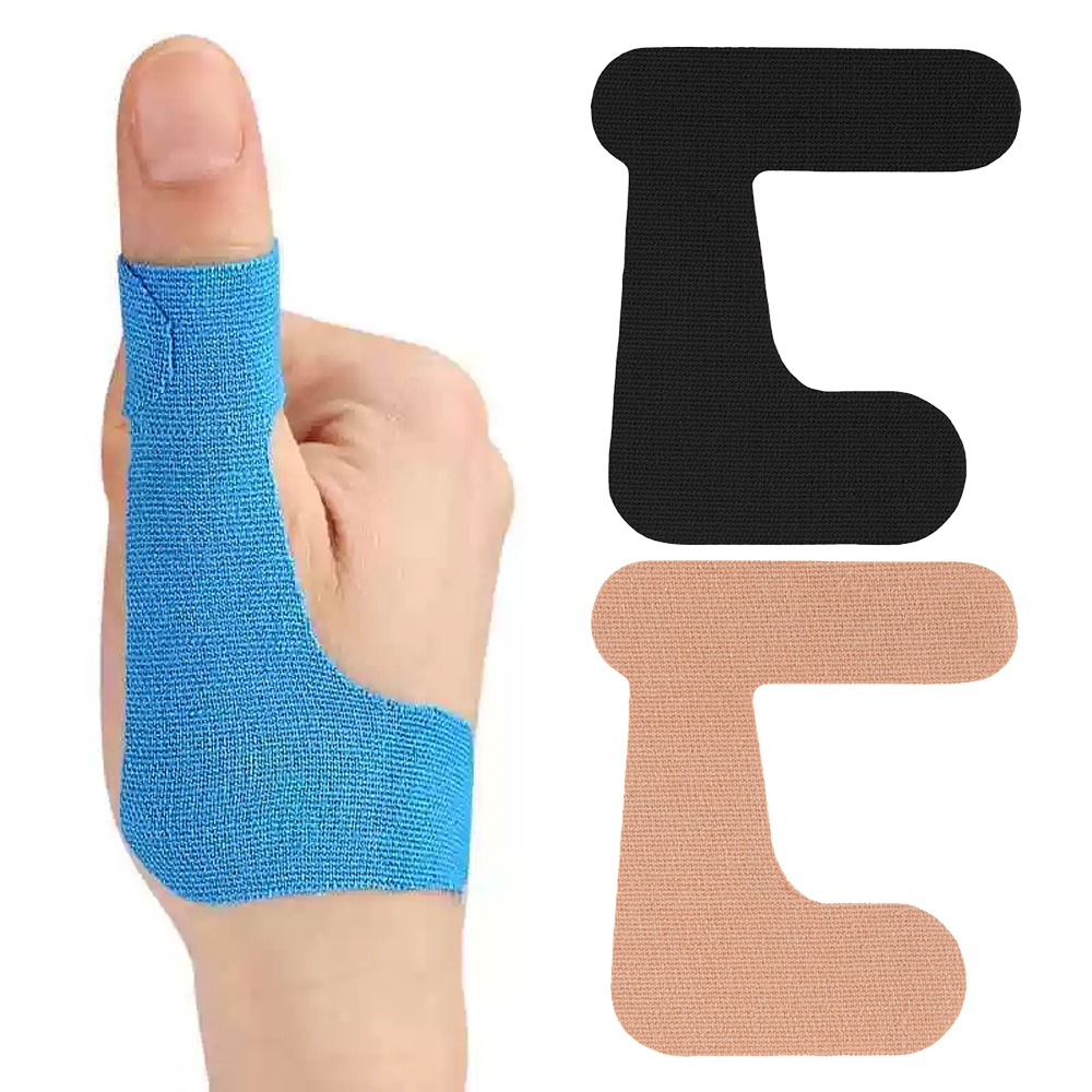 Cinta de soporte para pulgar precortada, parches autoadhesivos para kinesiología del dedo del pie, vendajes para dedos, suministros para deporte, correa elástica, 10 Uds.
