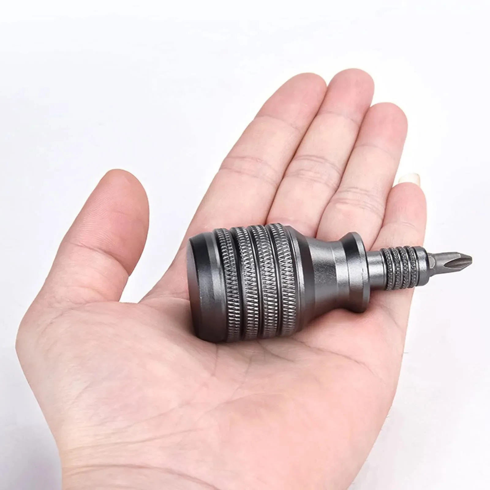 7-in-1 Industrial Mini Screwdriver Set - Aluminum Alloy Handle with High Hardness Phillips/Slotted Bits Multi-Function EDC Tool