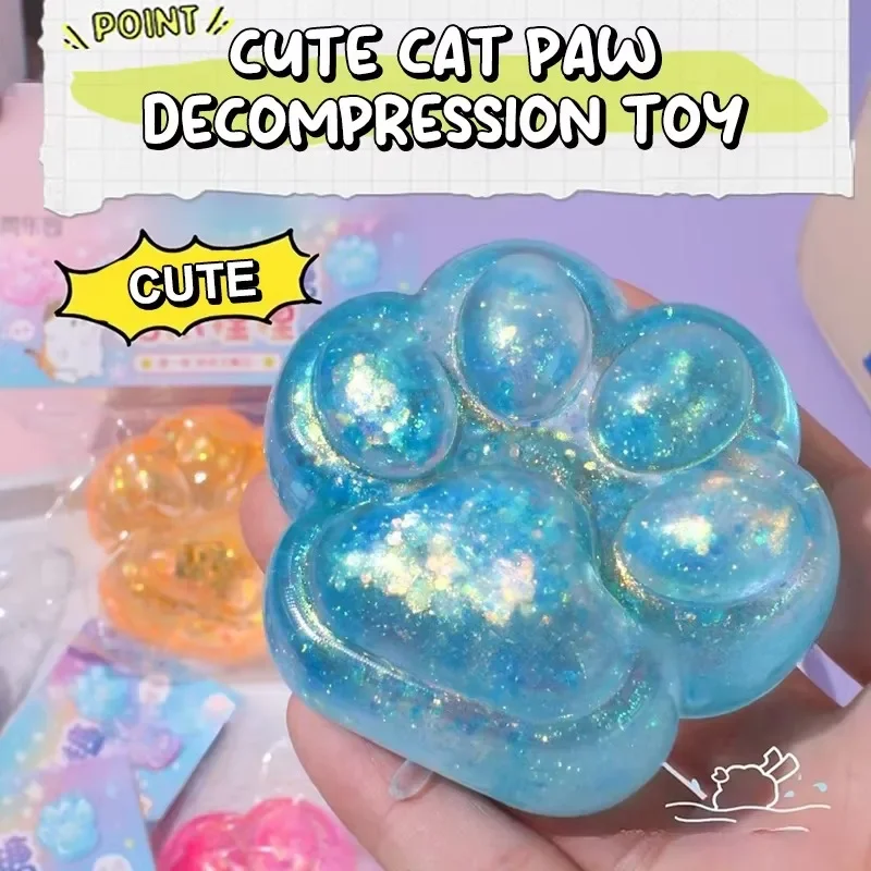 น่ารักการ์ตูน Cat Paw Squishy ของเล่น Mochi Squeeze ของเล่นช้า Rebound ความเครียดบรรเทาของเล่นความเครียด Release มือผ่อนคลายของขวัญ