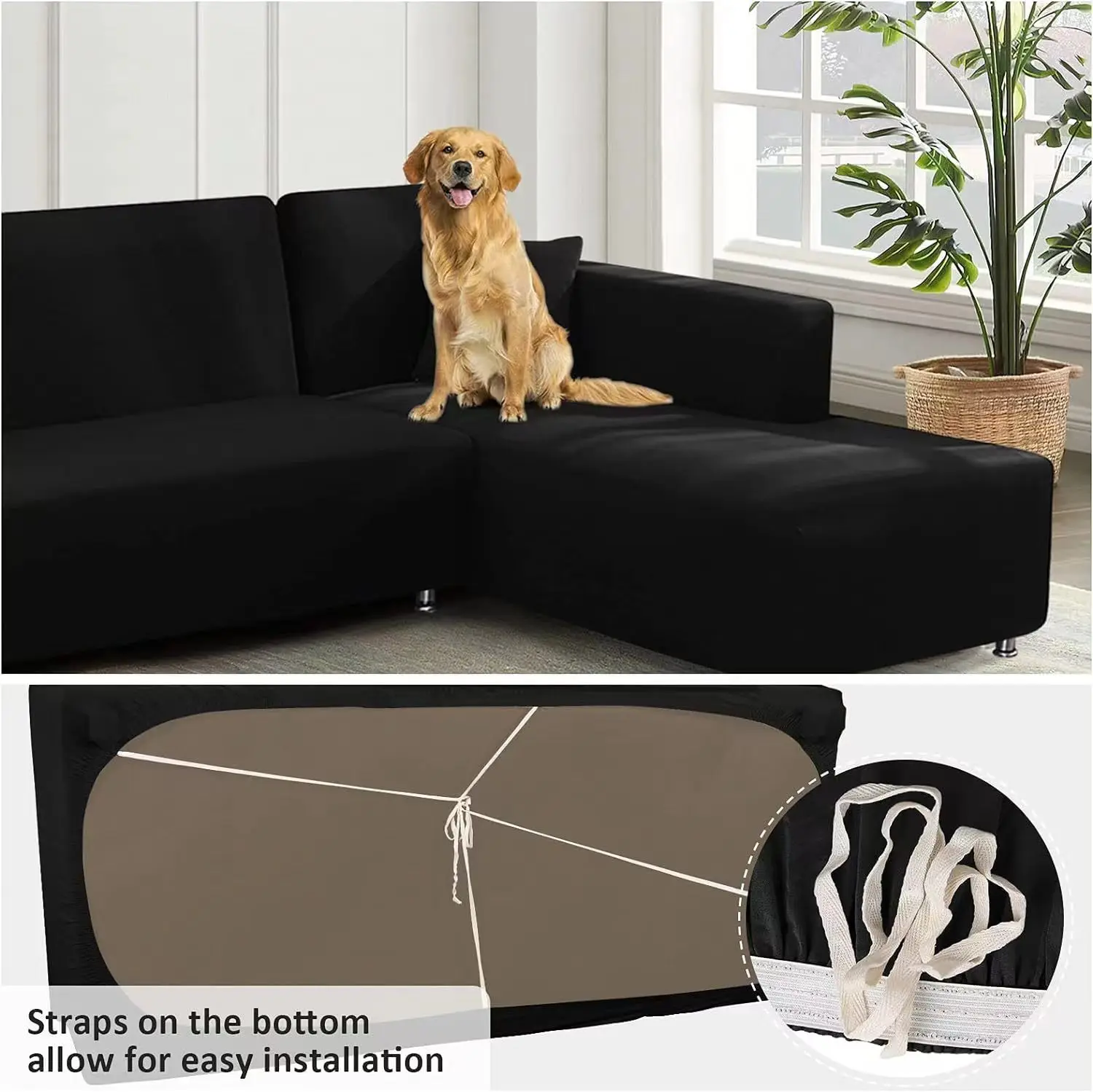 Fundas de sofá elásticas de Color sólido para sala de estar, fundas de esquina seccionales gruesas, funda de sofá en forma de L, necesita comprar 2 uds.