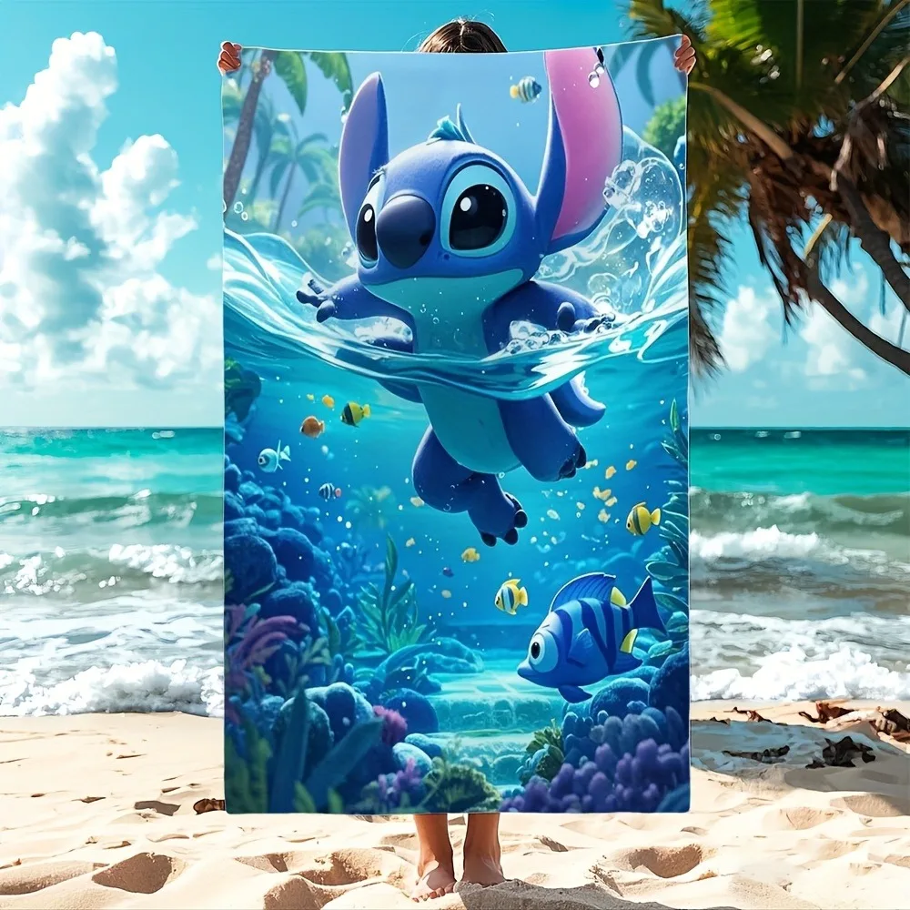 Stitch Under the Sea: ¡Toalla de playa colorida para diversión de verano! Adecuado para toallas, toallas de baño, toallas de playa, regalos.
