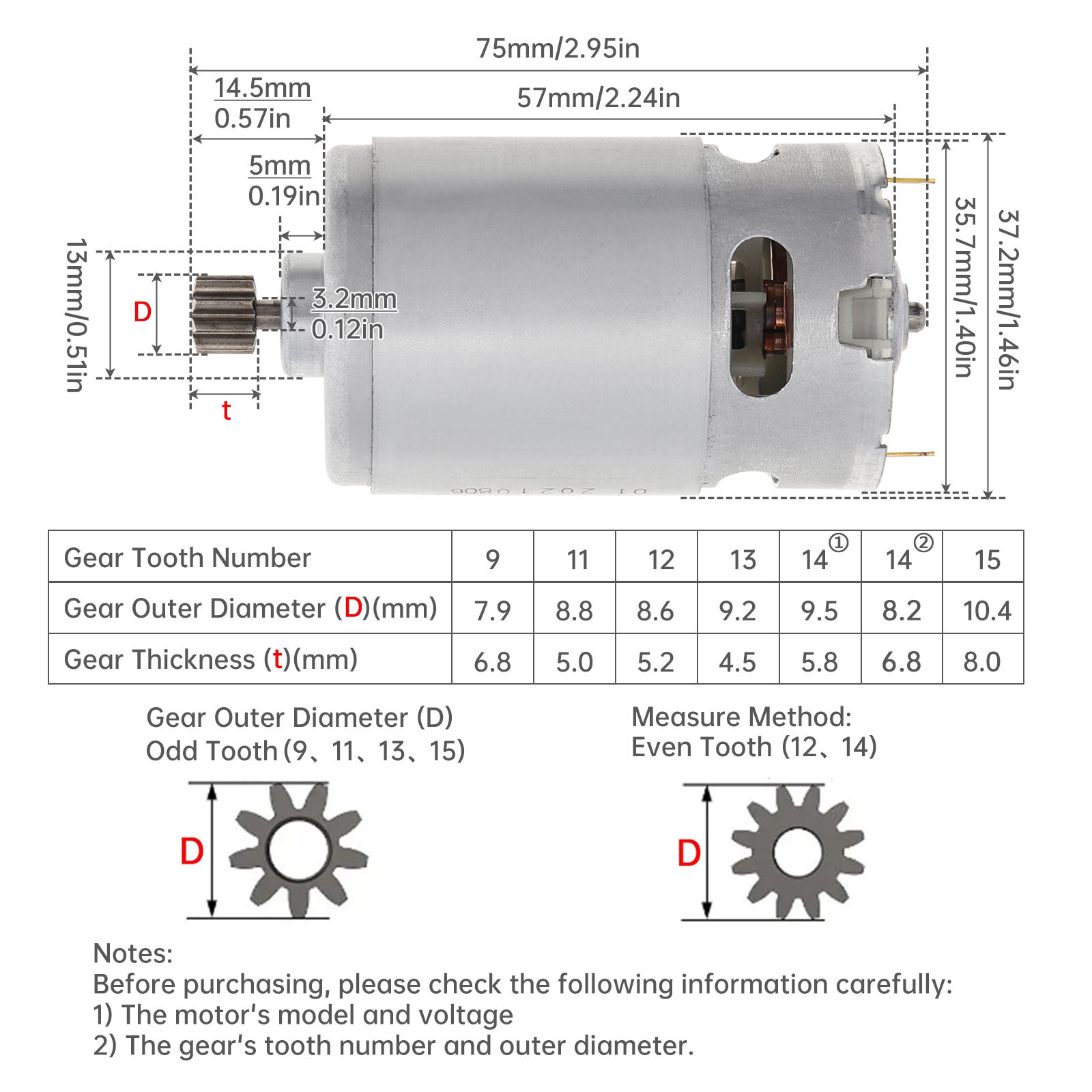 Motor RS550 DC, motores de destornillador Micro eléctricos de 10,8 V/12V/16,8 V/18V/21V con Motor de caja de engranajes de alto par de 9/11/12/13/14/15 dientes