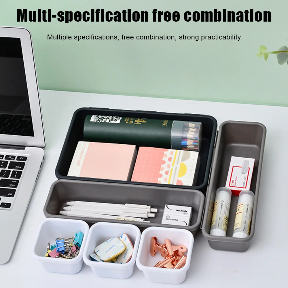 8 unid/set cajón de almacenamiento caja de almacenamiento artículos diversos soporte de joyería caja organizadora de maquillaje cocina baño bandejas de almacenamiento cubierta de armario