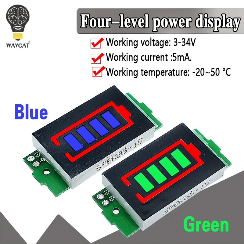 1S - 4S-8S Módulo indicador de capacidad de batería de litio único 3,7 V 4,2 V pantalla azul probador de energía de batería de vehículo eléctrico Li-ion