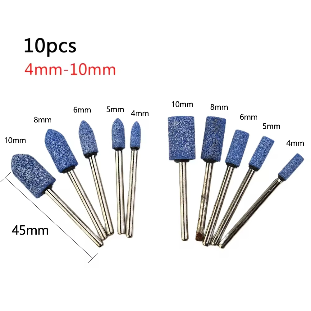 Dremel 전동 공구용 연삭 버 휠, 블루 연마 장착 스톤 회전 공구, 1/8 인치 생크, 10 개