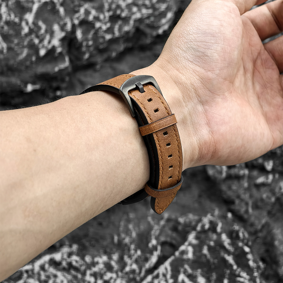 Pulseira de couro para samsung galaxy watch 6 clássico 47mm 43mm 44mm banda sem lacunas pulseira correa para galaxy watch 4 5 pro cinta