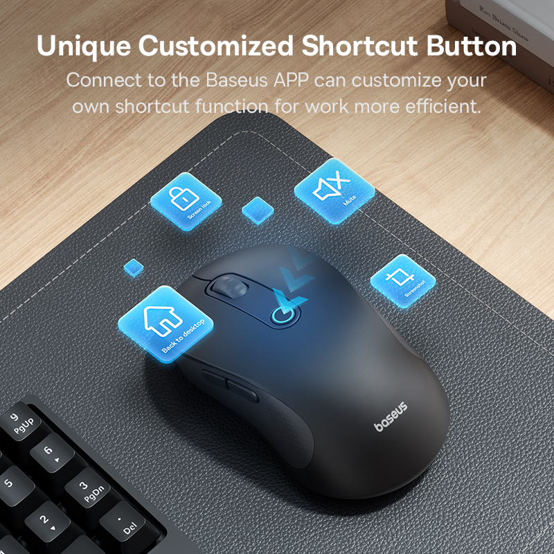 Baseus F02 souris sans fil Bluetooth 5.2 2.4G 4000DPI ergonomique 7 boutons muets souris pour iPad MacBook tablette ordinateur portable souris