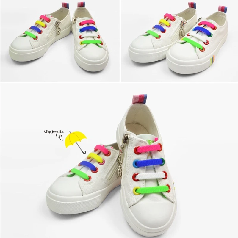 Cordones de zapatos para niños sin corbatas, cordones de silicona elásticos fáciles de poner y quitar, encaje perezoso para bebé pequeño, 10 Uds./1 par