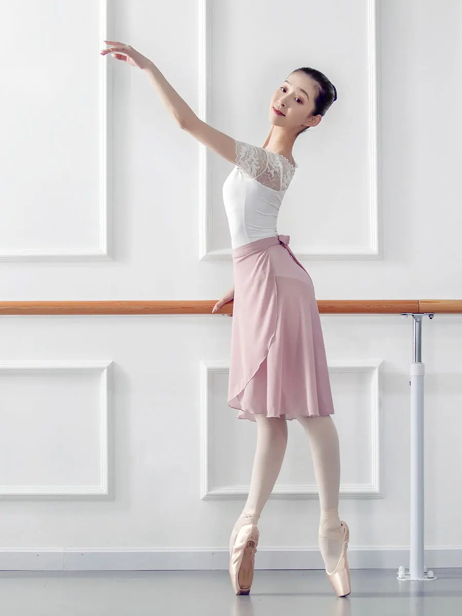Professionelle Erwachsene Mittellange Chiffonröcke Frauen Lyrical Soft Lace Up Ballettkleid Ballerina Tanzkostüme