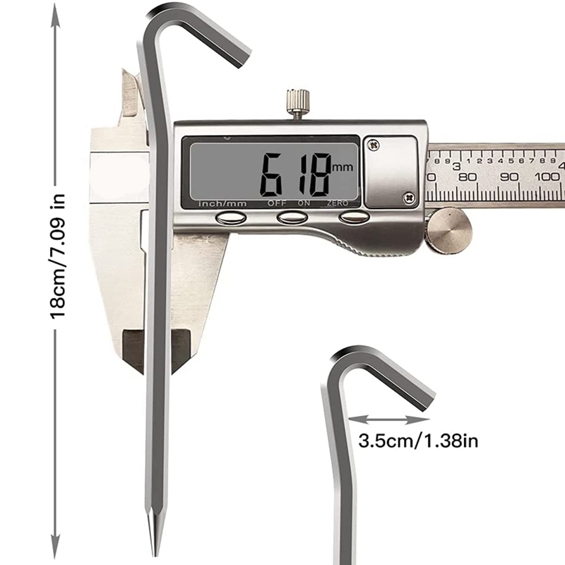 Tent Pegs 8 PCS 18cm Metal Heavy Duty Tent Hooks Aluminum Alloy Rust Free Camping Tent Ground Pegs