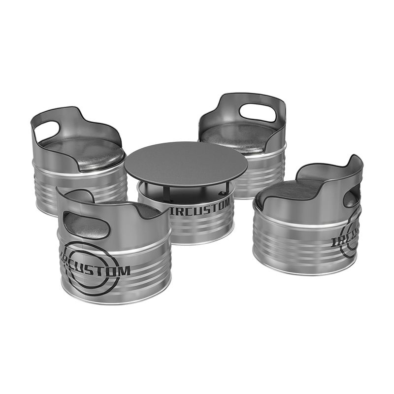 Industrielle Wind Öl Eimer Tisch Und Stuhl Sofa Bar Booth Milch Tee Shop Büro Lounge Bereich Eisen Tisch Und Stuhl Taburete