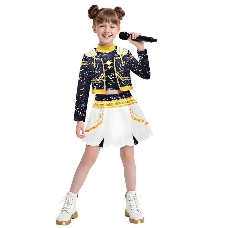 Disfraz de película Kpop Mira para niños y niñas, disfraz estampado de cazadores de demonios, Zoey Rumi, ropa de espectáculo de Carnaval, conjunto de Huntrix para niñas