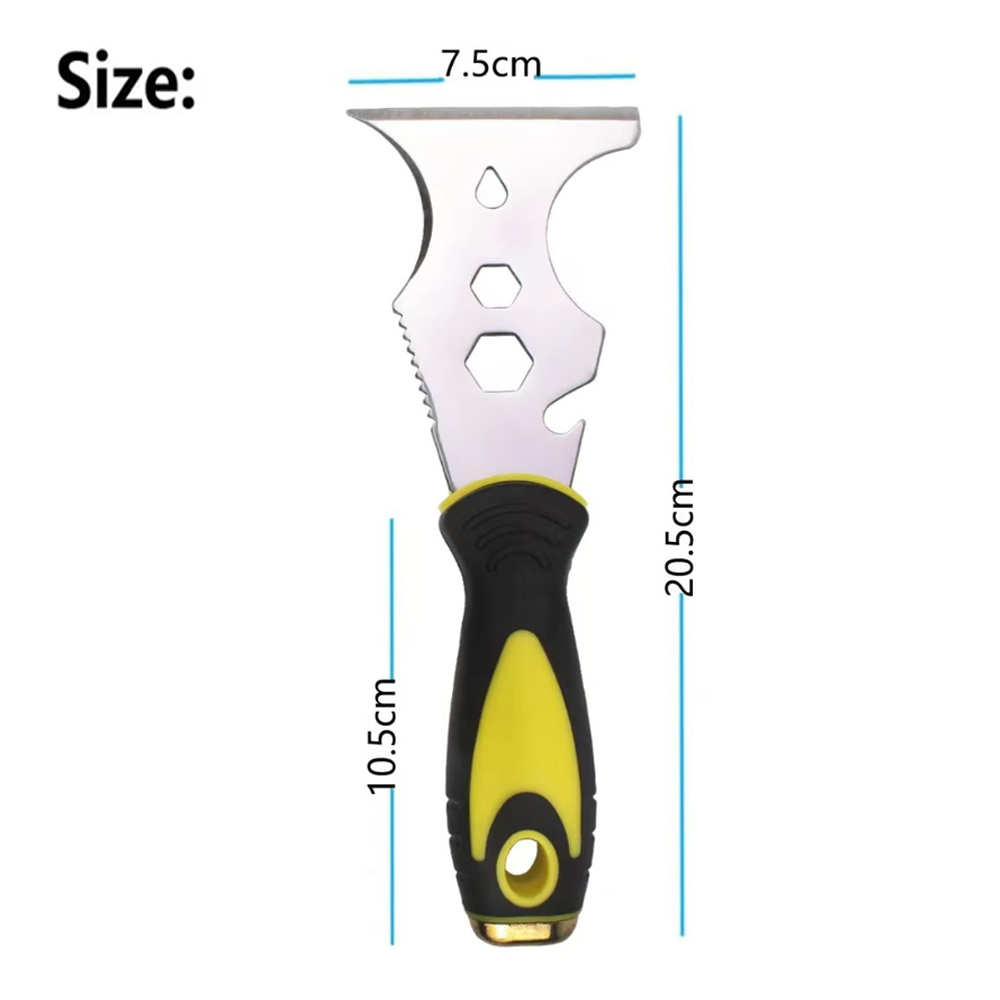 15-In-1 Multi Use Putty Knife Stainless Steel Paint Scraper Tool Wallpaper Can Opener Cleaning Paint Rollers Home DIY