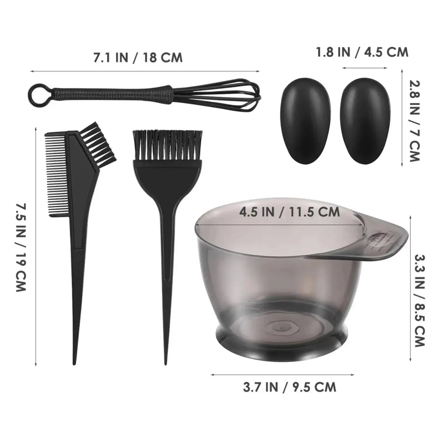 【Hot sales】6pcs/set Professional Hair Coloring Kit for Barber Salon and Home Use - Includes Hairdressing Tools for Perfect