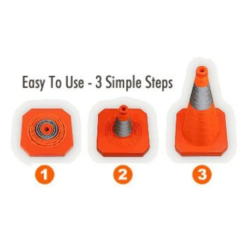 ​​18" Collapsible Traffic Cone​​ – Reflective Safety Cone for Work Zone & Roadside, Pop-Up Emergency Barrier  Traffic Cone