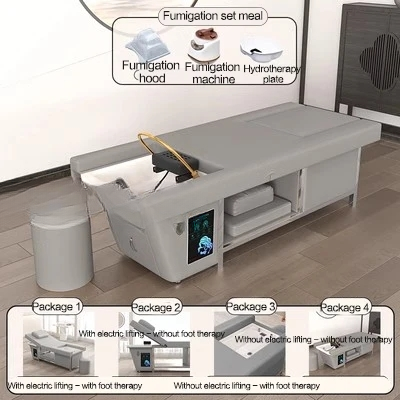 Cabezal de ducha para Spa, silla Shampo con movimiento ajustable, fregadero cómodo de lujo, cama de lavado de pelo, lavabo de pies, equipo de salón shampoineuse MQ50XF