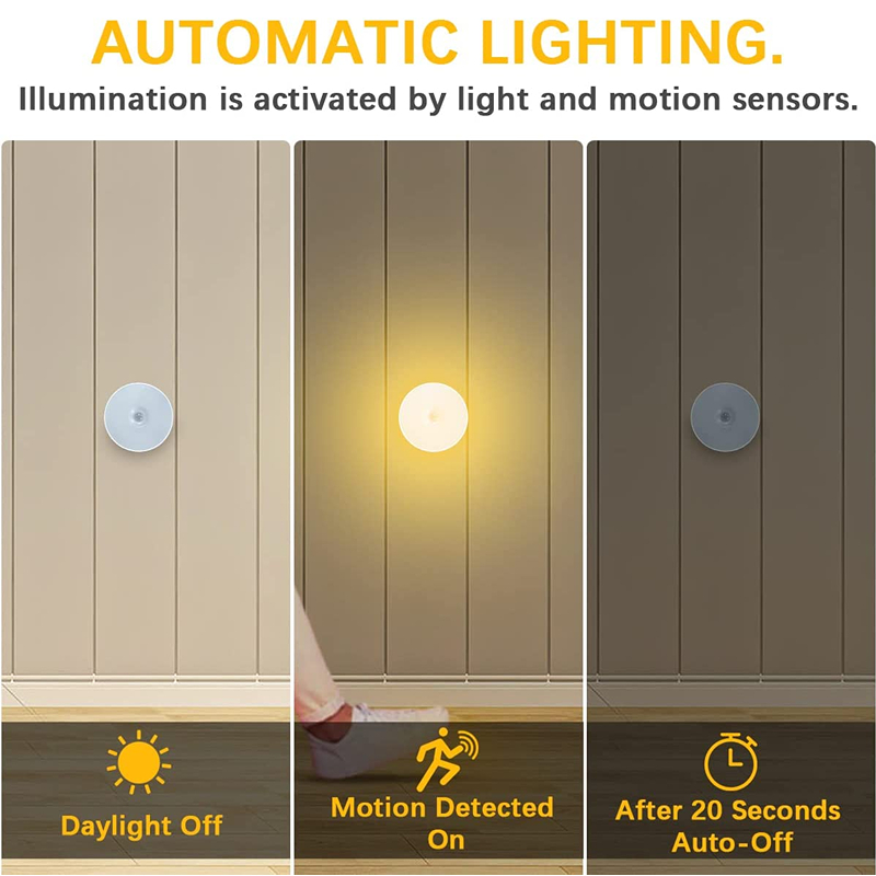 Motion Sensor Light Night Light USB Rechargeable Night Lamp for Kitchen Cabinet Wardrobe Lamp Staircase Wireless Closet Light