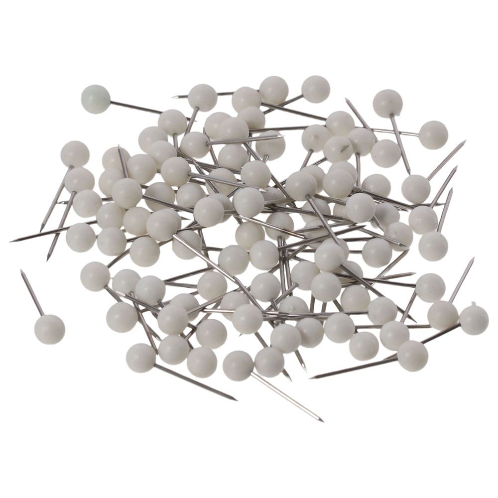500PCS Round Head Push Pins for Bulletin Board 1/8-Inch White Cork Board Tacks Plastic Map Tacks
