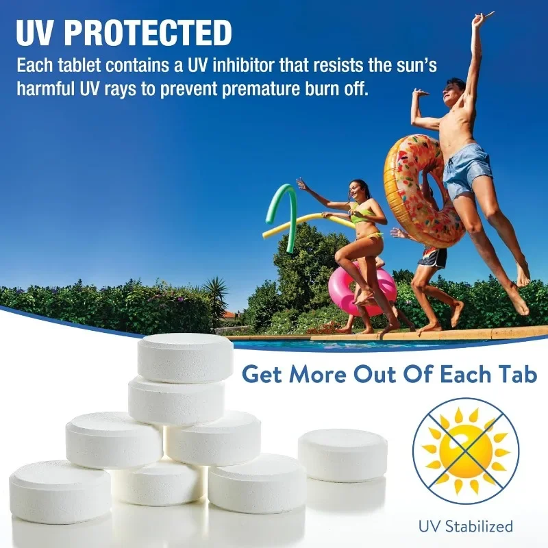 3 Inch Stabilized Chlorine Tablets | Pro-Grade Pool Sanitizer, Long Lasting, Slow Dissolving, 99% Pure Tri-Chlor, Individually