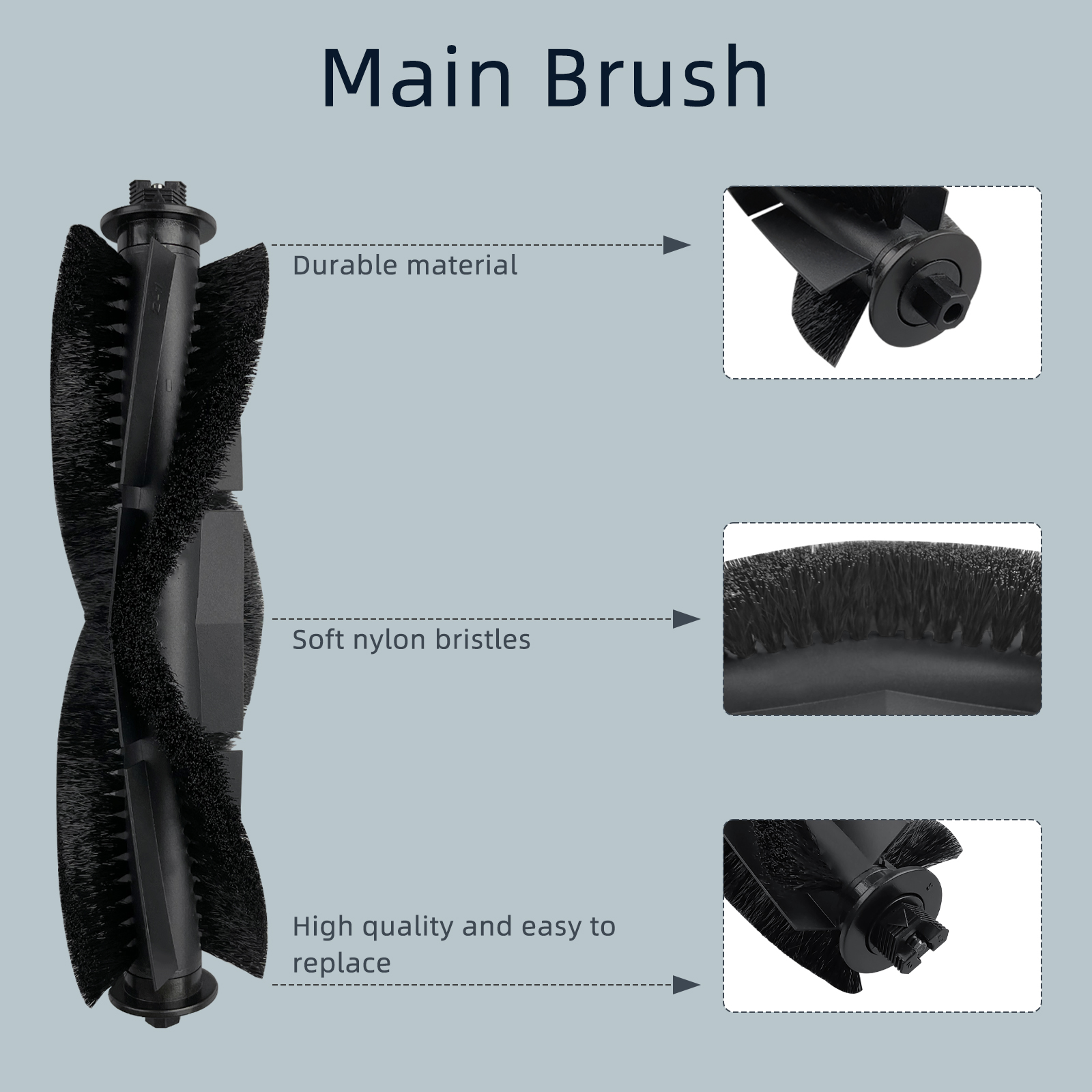 Compatible for Cecotec Conga Eternal Pet Max X-Treme, Ultimate, Titanium, Vital Main Side Brush Filter Mop Parts Accessories