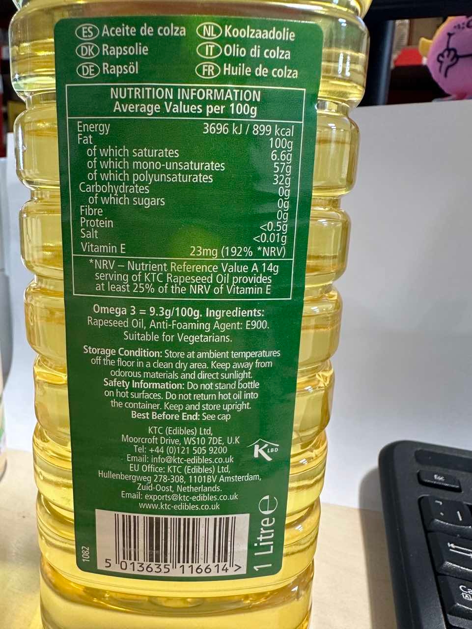 KTC Rapseed oil 1L*6