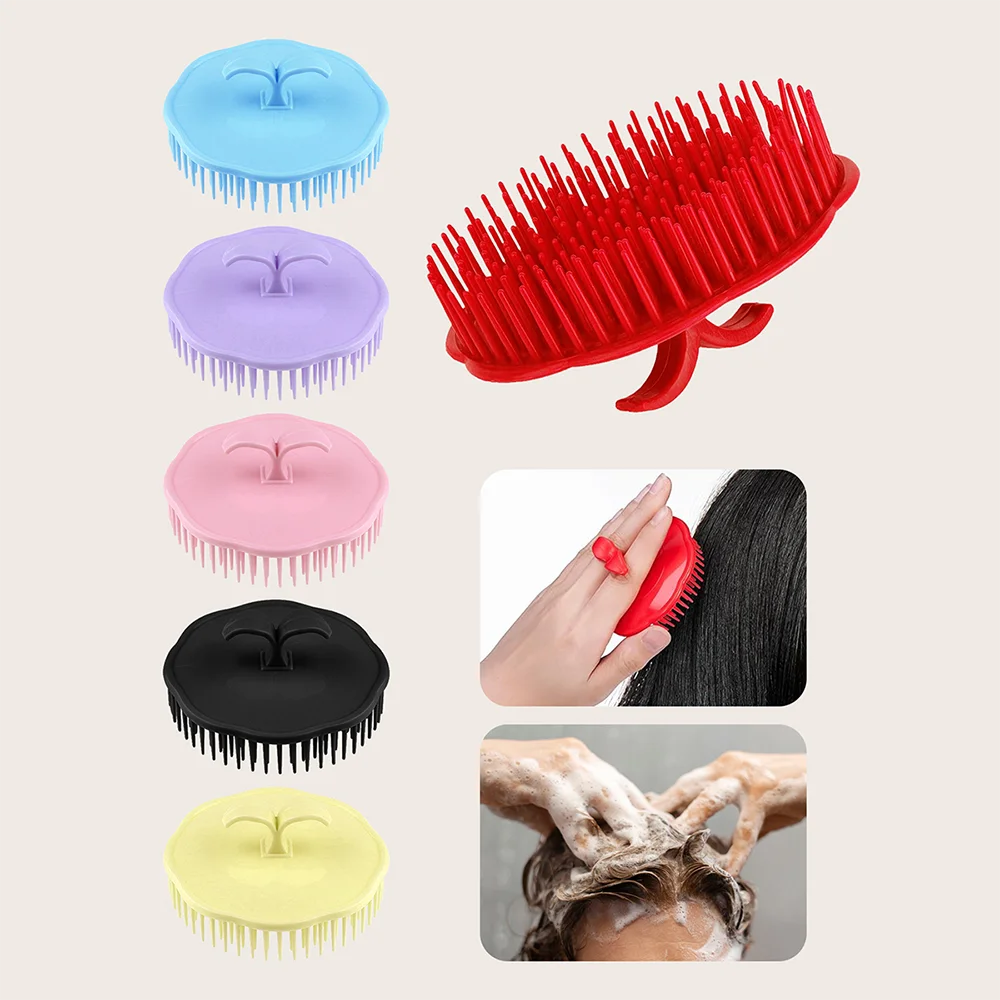 Handheld siliconen hoofd wassen schone verzorging haar wortel jeuk hoofdhuid massage kam douche borstel shampoo borstel