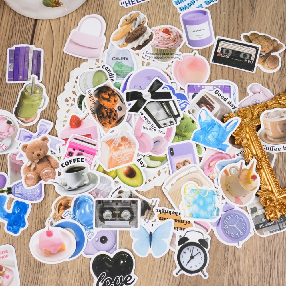 Mr. Paper Cute Cartoon Animal Box Stickers DIY Decorative Handbook Materials Kawaii Stickers Stationery 50pcs/box