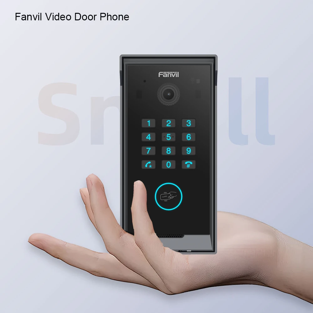 Fanvil SIP HD Vídeo porteiro com teclado numérico à prova d'água para porta externa/interna com suporte para visão noturna e acesso remoto