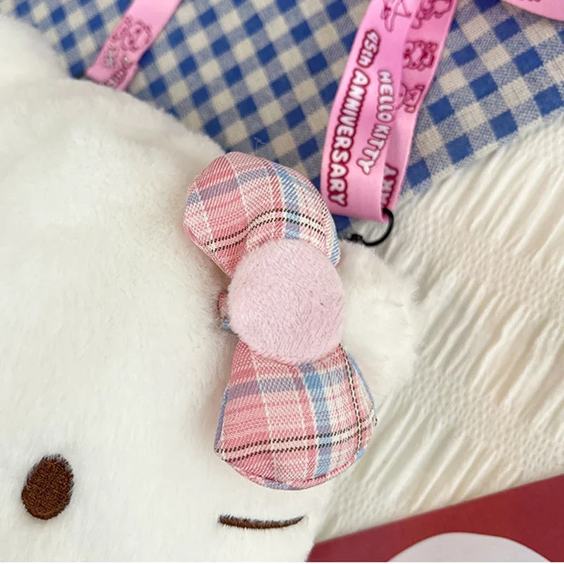 ผู้หญิงสาว Sanrio Hello Kitty Mini ไหล่กระเป๋า Kawaii การ์ตูน Messenger Plush หูฟังกระเป๋าเด็กผู้หญิงน่ารัก Luxury Designer 2024