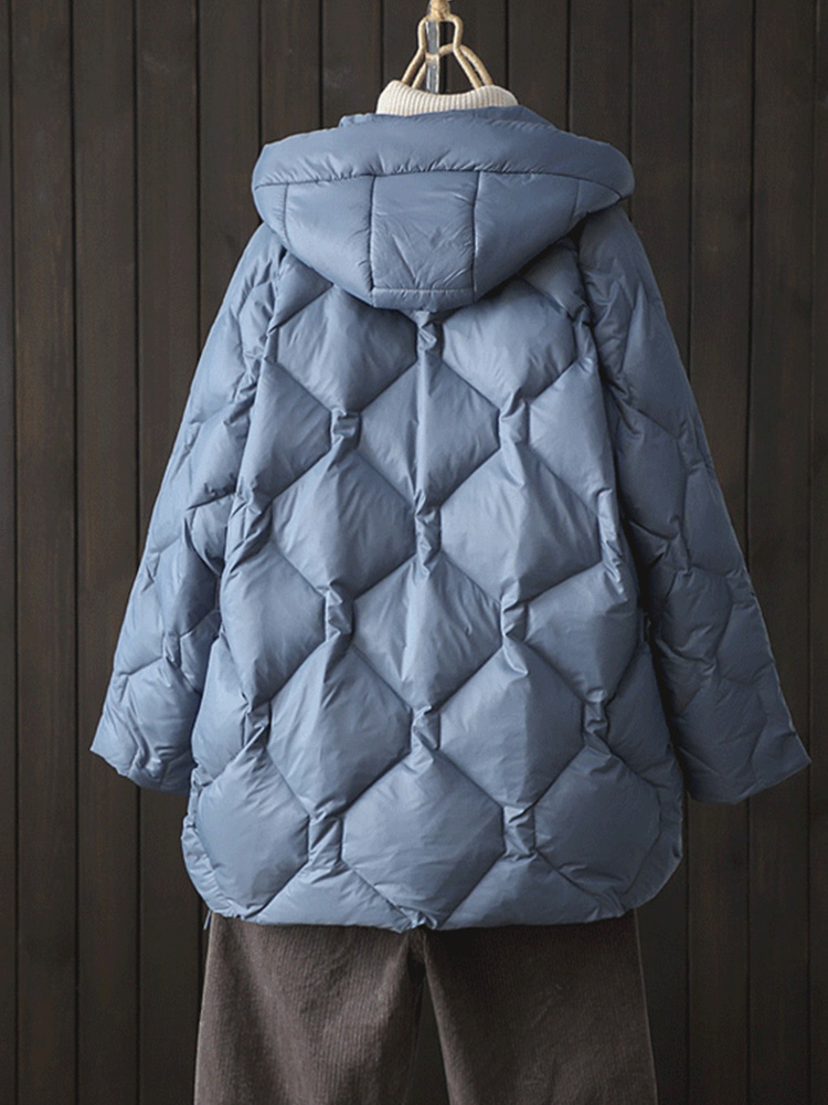 แจ็คเก็ตขนเป็ด90% สีขาวสำหรับผู้หญิง, ใหม่เสื้อกันหนาวขนเป็ดแบบลำลองทรงหลวมมีฮู้ดเสื้อคลุมขนเป็ดสั้นให้ความอบอุ่น