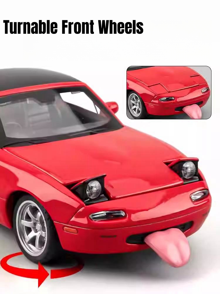 1/32 Mazda MX-5 Miniature Diecast Miata RoadSter Toy Car Model Sound & Light Doors Openable Collection Gift for Children Boy Kid