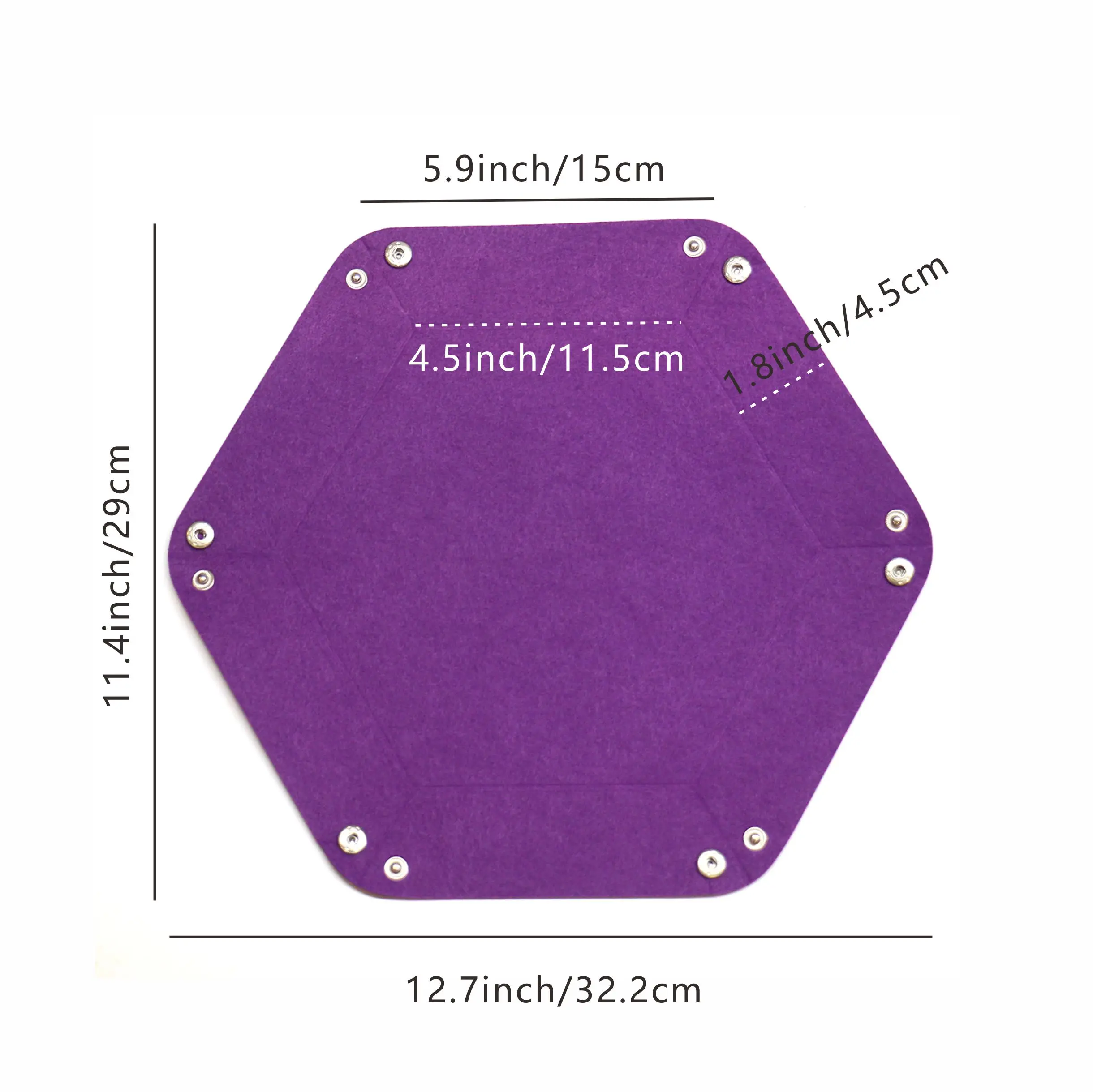 1pc conjunto de bandeja de dados dobrável bandejas de dados hexágono bandeja de rolamento de dados de feltro titular para jogos de dados como rpg e outros jogos de mesa