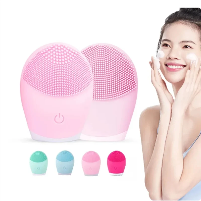 전기 실리콘 페이셜 클렌저 마사지 스킨케어 마사지 도구 뷰티 머신 모공 진동 클렌징 셀프 공급 배터리