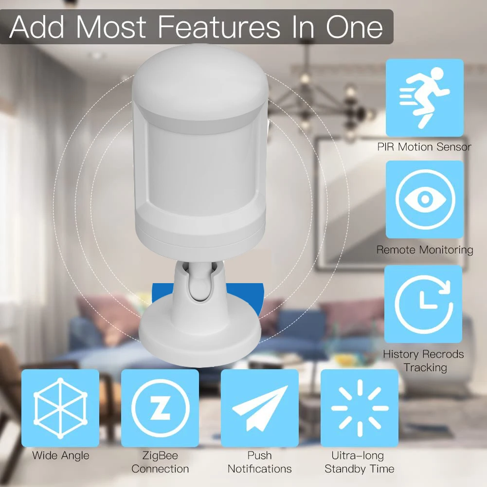 Sistema de alarma de seguridad con batería Tuya Smart ZigBee, Sensor humano de movimiento, Detector de movimiento PIR Alexa, funciona con ZigBee Hub