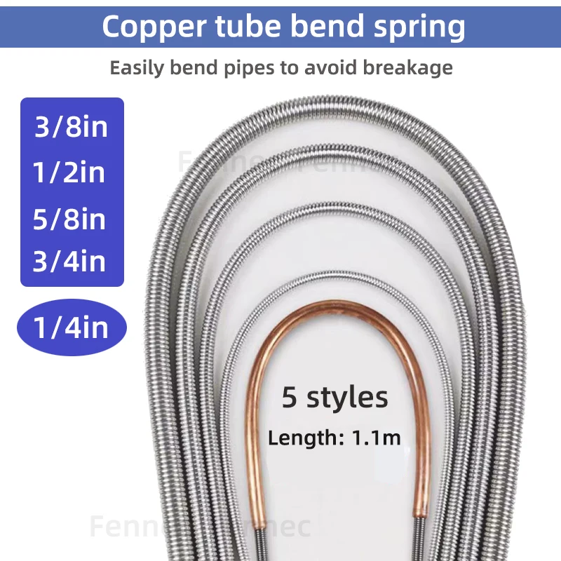 Resorte de doblado de tubo de cobre interno para aire acondicionado, herramienta de doblado de tubo de resorte de tubería Manual de acero, 2/3/4/5/6 puntos, 6-19mm