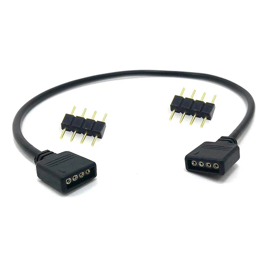 Conector de cinta LED RGB de 4 pines, 1 a 1, 2, 3, 4, 5, Cable divisor de potencia, Cable conector hembra de aguja de 4 pines para tira de luces Led RGB