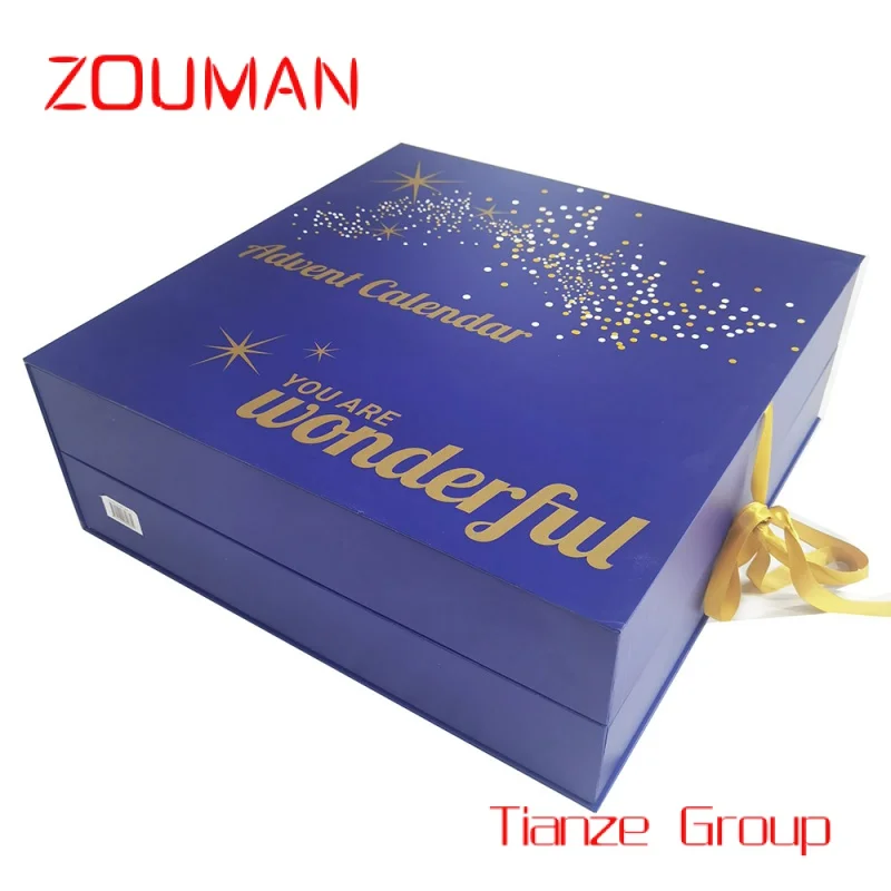 Custom , Luxury Customized Advent Calendar Cosmetic Packaging Large Big Cardboard Gift Box For Present