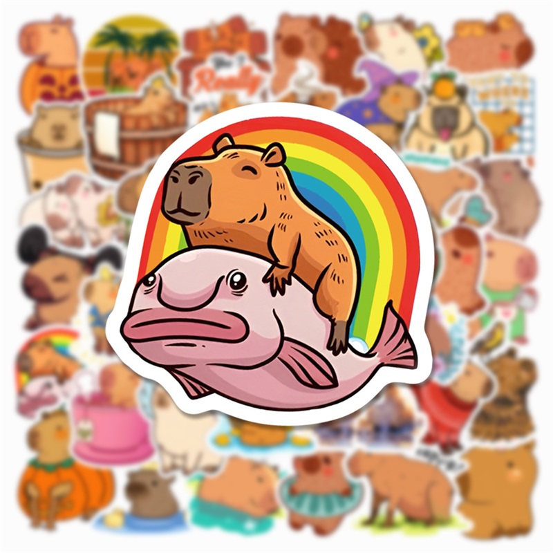 10/30/50PCS น่ารัก Capybara PVC สติกเกอร์ความงามเด็กตกแต่ง Scrapbooking Sketchbook เกาหลีเครื่องเขียนอุปกรณ์โรงเรียน