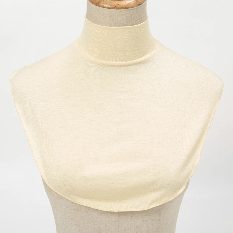 Invierno Modal alto Nack Collar falso mujeres Color sólido moda cálido cuello desmontable Jersey elástico cuello alto