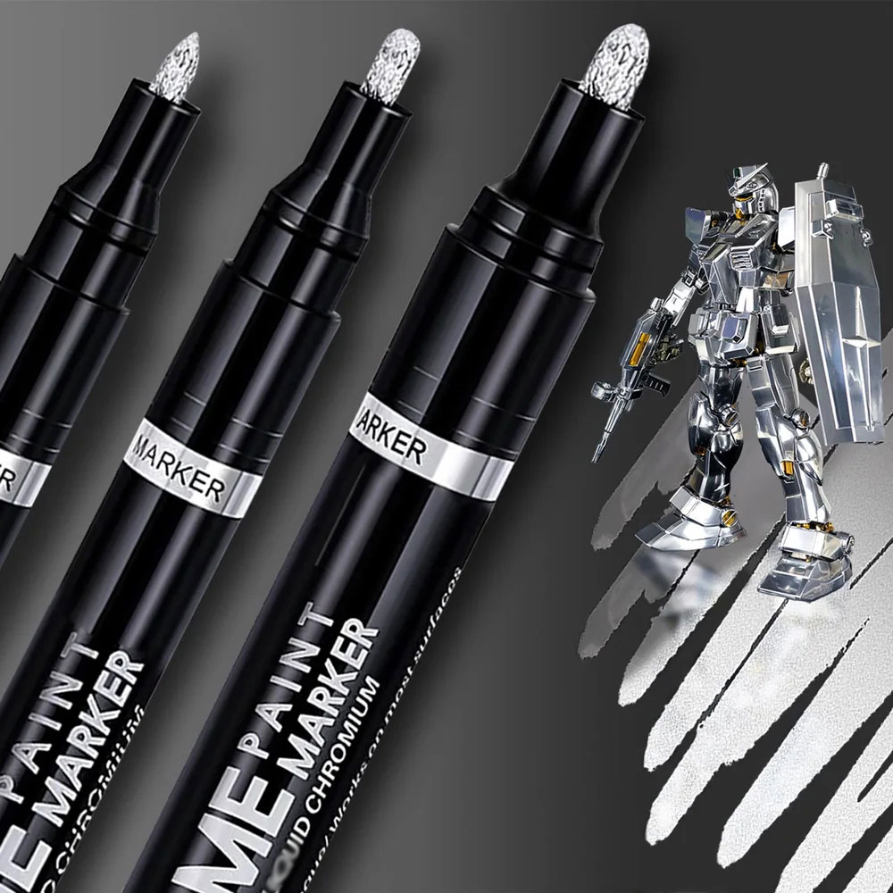 3/1 шт. набор зеркальных хромированных маркеров, сделай сам, золото, серебро, светоотражающая краска, художественное зеркало, хромированный маркер для стайлинга автомобилей, художественное ремесло